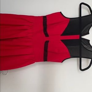 Kensie red and black mesh dress